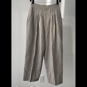 double pleat high waist pants